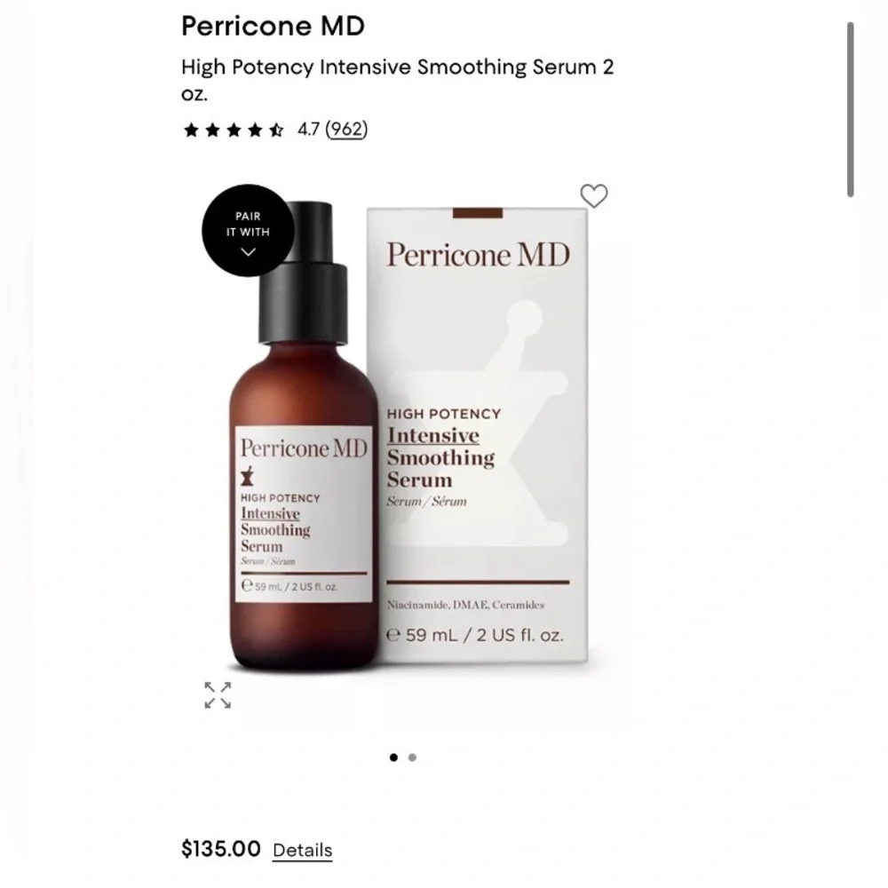 Perricone md High Potency Intensive Smoothing Serum 2oz